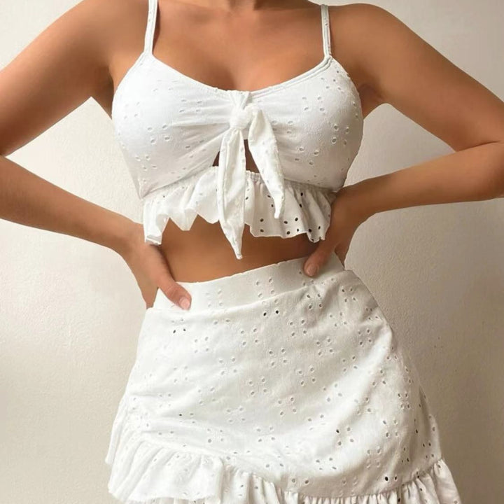 Dame Crop-Top og Nederdel Sæt Skovae