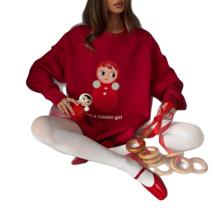 Kvinders oversized sweatshirt med originaltryk og komfortabel pasform Stilla