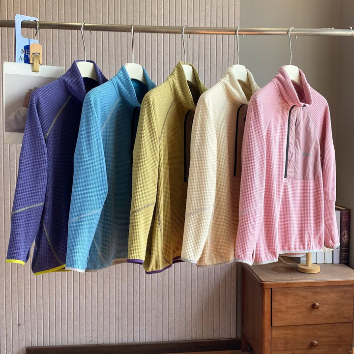 Kvinders funktionelle fleece pullover med kort lynlås foran Stilla