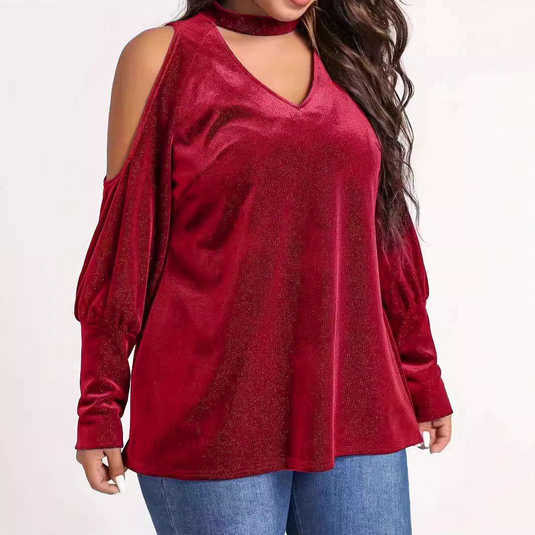 Dame Casual V-hals top med køleskabsfrit Kolletta-design og elegante cut-out ærmer Stilla