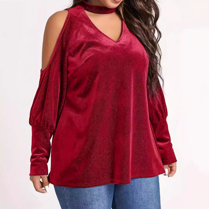 Dame Casual V-hals top med køleskabsfrit Kolletta-design og elegante cut-out ærmer Stilla
