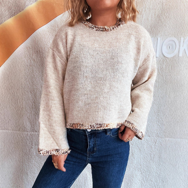 Kvindernes fashionable strikket sweater Stilla