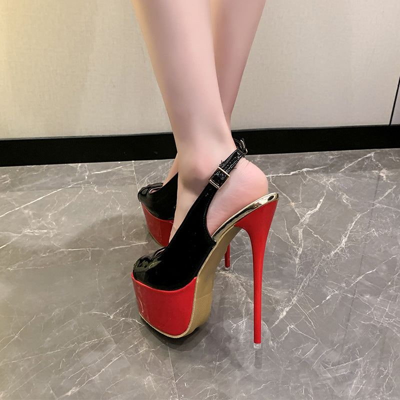 Dame Peeptoe High Heels med åbent hælområde og stiletto-hæl Stilla
