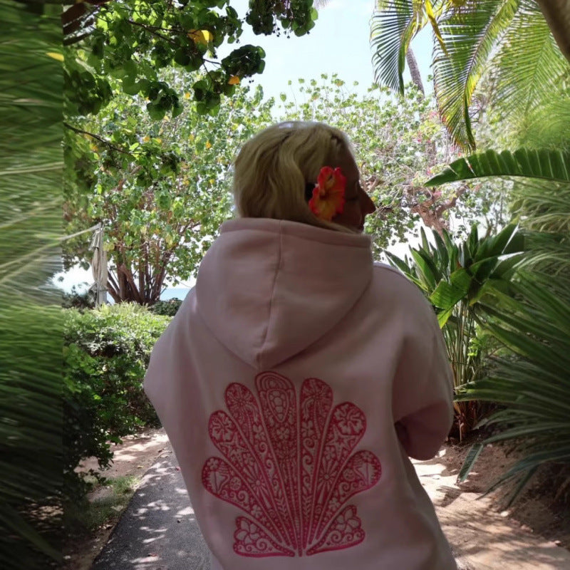 Kvindernes oversized hoodie med kreative grafik og komfortabel pasform Skovae