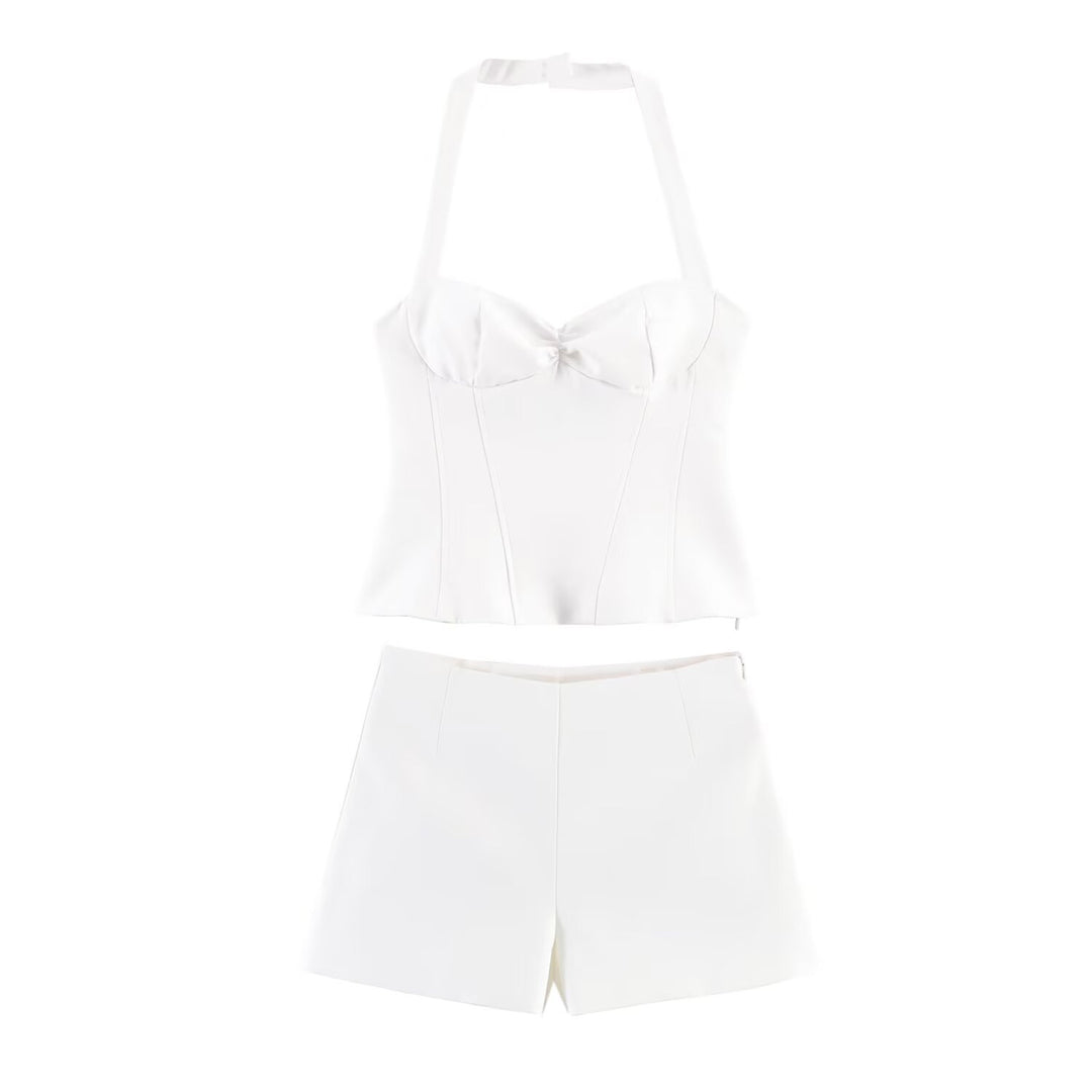 Dame kombination af kort top og shorts Skovae