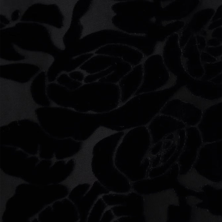 Dame nederdel med elegant frynseudsmykning og blomstertryk Skovae