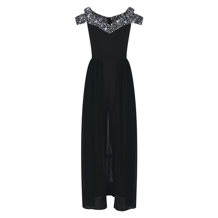 Dame Elegant Maxikjole med off-shoulder design og raffinerede spidsdetaljer Stilla