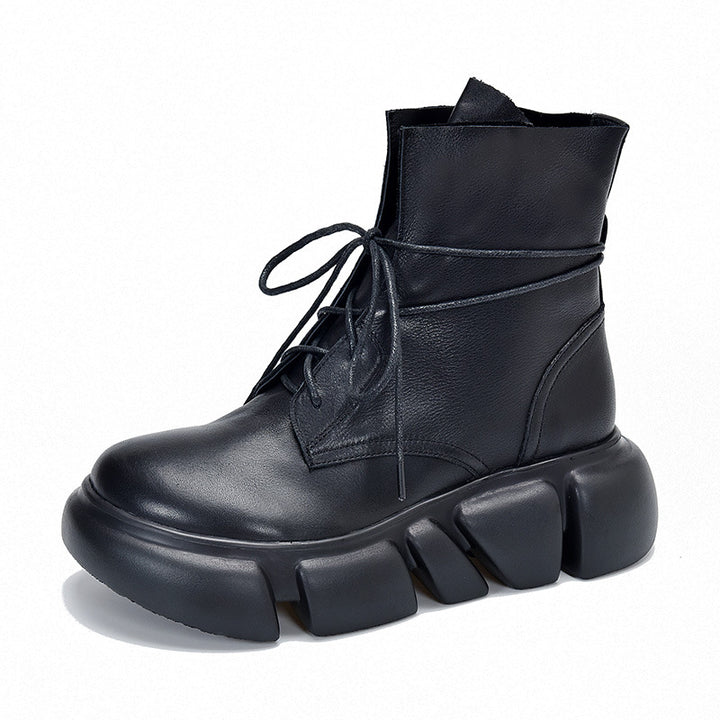 Dame Chunky Snørestøvler med skridsikker sål og moderne design Stilla