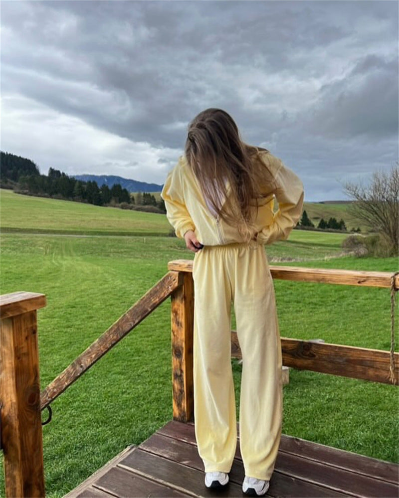 Kvinders afslappede jumpsuit sæt med kort krave og elastisk talje Skovae