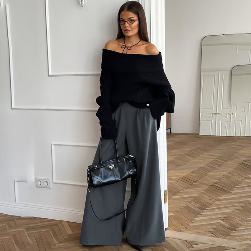 Dame Løst skåret bukser med høj talje og elegant bælte Stilla