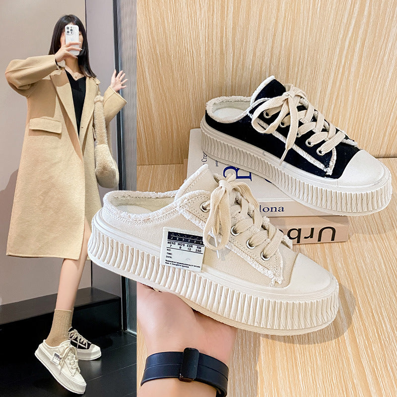 Dame Slip-On Plateau-Sneakers med åndbar overfladestruktur og komfortabel sål Stilla