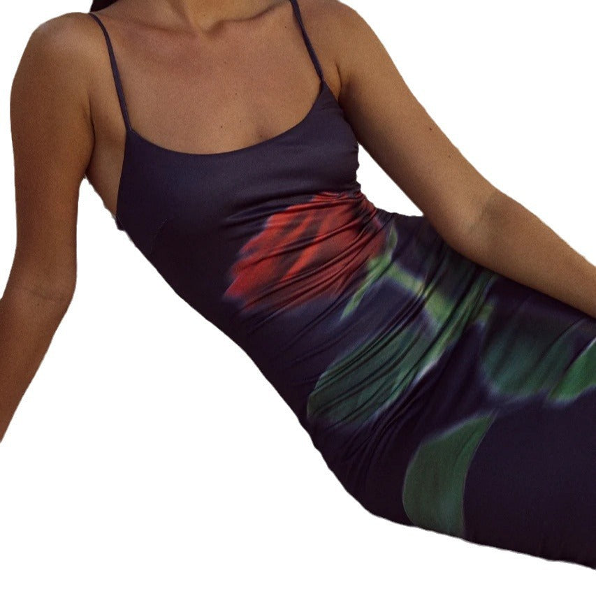 Femme Floral Print Bodycon Kjole Stilla
