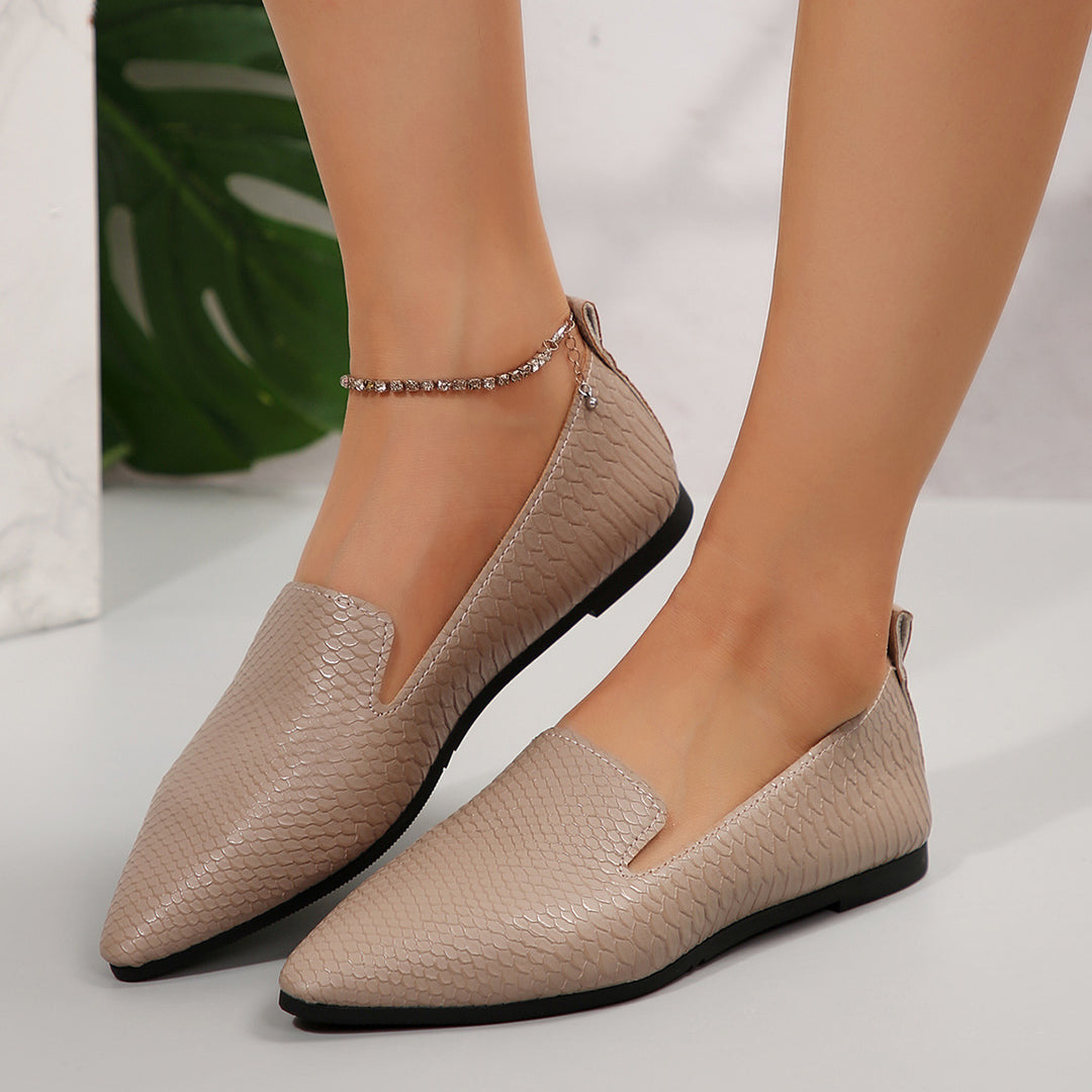 Damer Elegante Ballerinas i skællignende design med komfortabelt fodseng Stilla