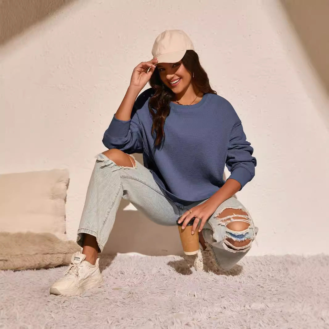Damer afslappet sweatshirt med struktureret overflade og moderne snit Stilla