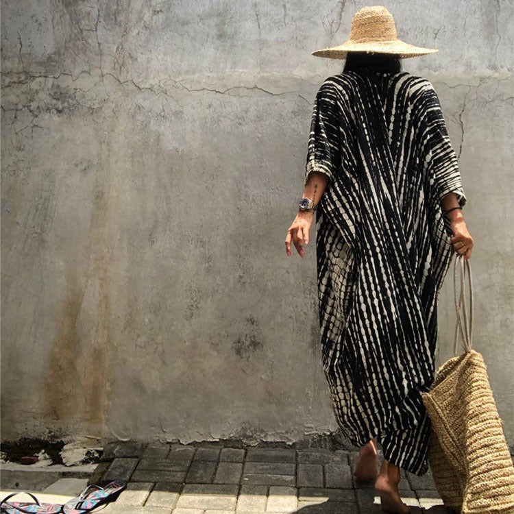 Dame Strandkimono med moderne batikdesign og afslappet snit Stilla