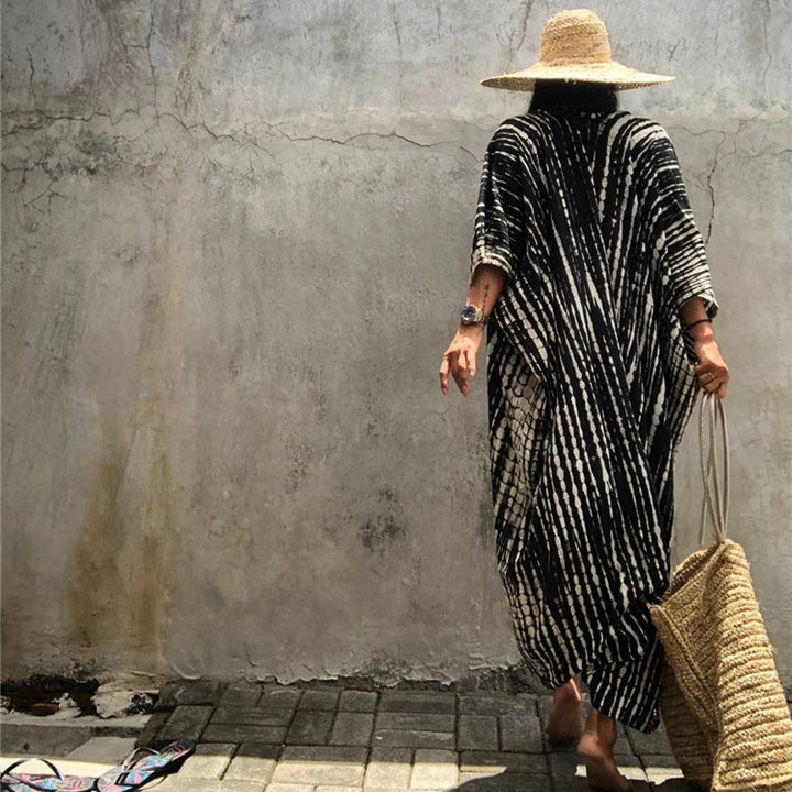Dame Strandkimono med moderne batikdesign og afslappet snit Stilla