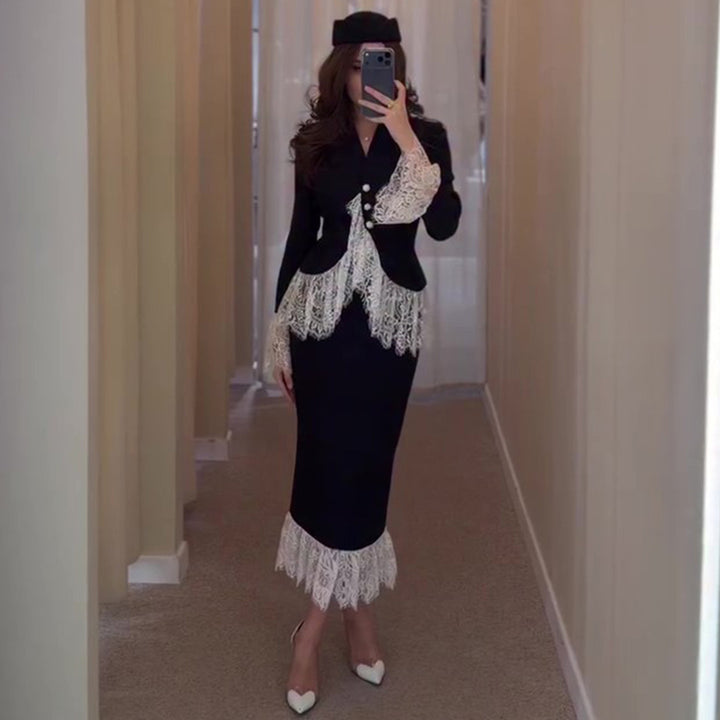 Damer Elegant Blazer med Blonde Accenter Skovae