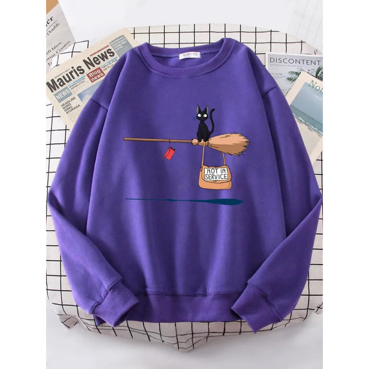 Kvinders sweatshirt med kreativ kat design Skovae