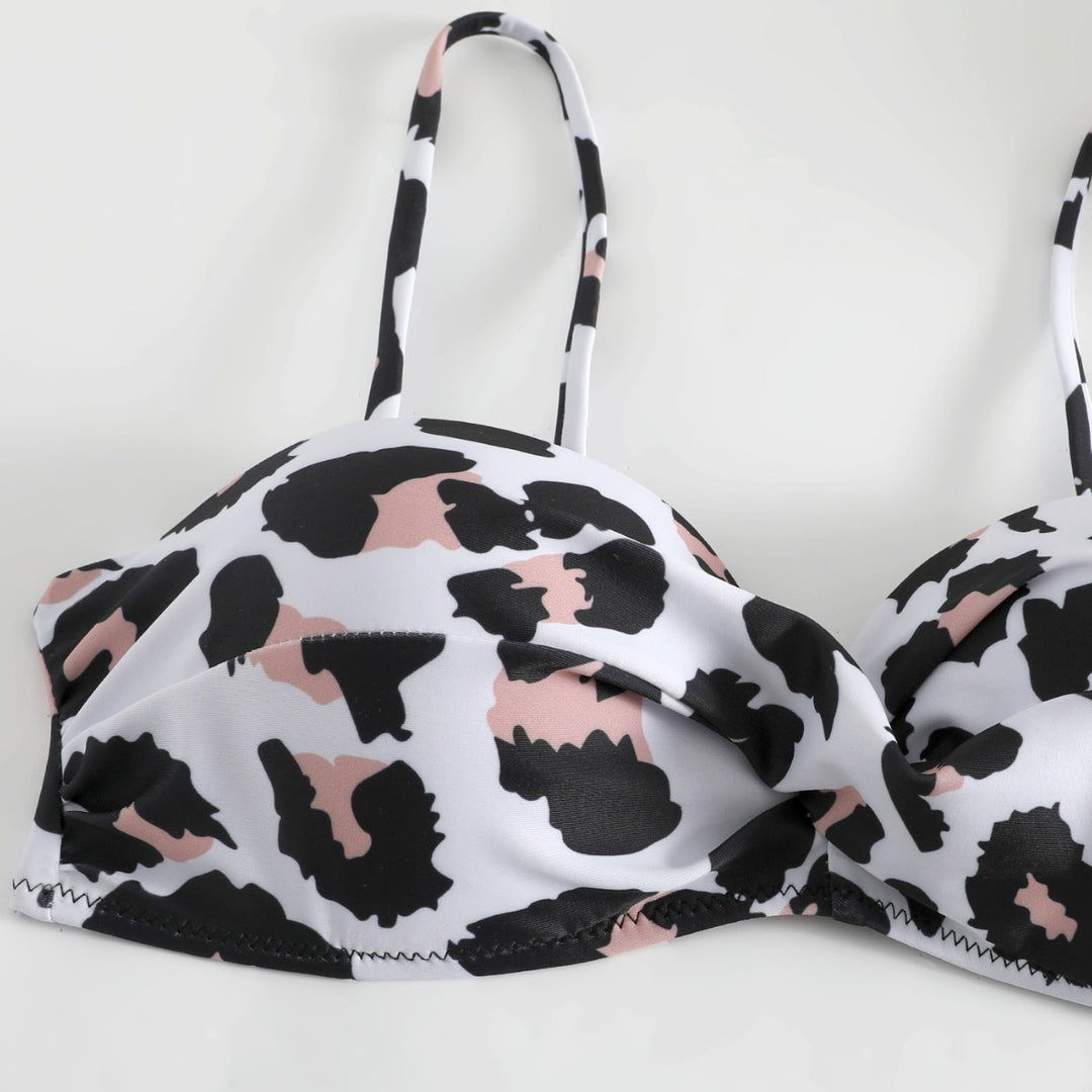 Dame stilfulde højtaljede dyremønster bikini sæt Stilla