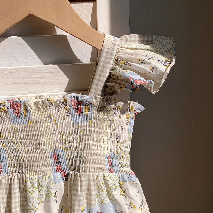 Pige Blomster Patchwork Sommerkjole Stilla