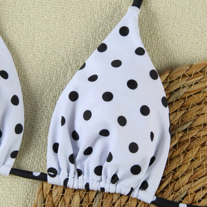 Dame Triangel-Bikini-Sæt med moderne prik-design Skovae