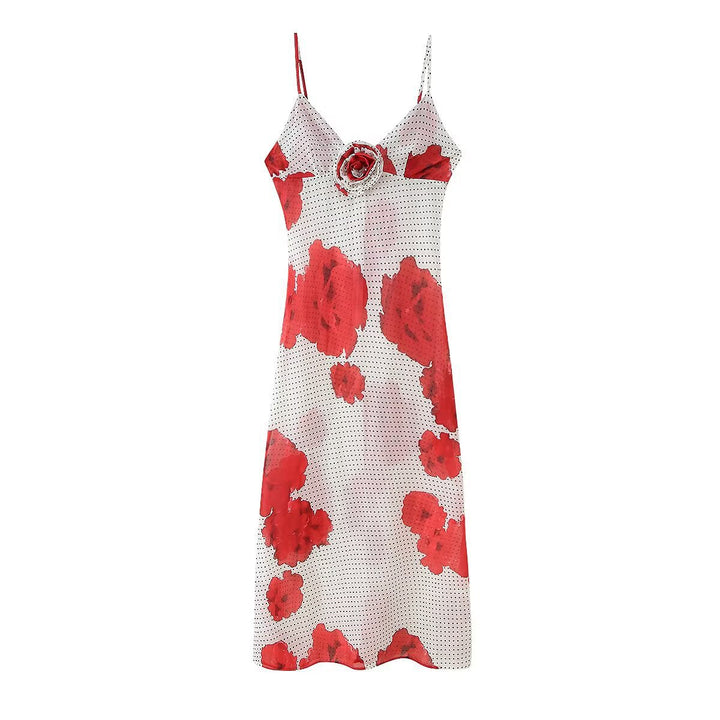 Femme Floral Print Slip Kjole med justerbare stropper Stilla