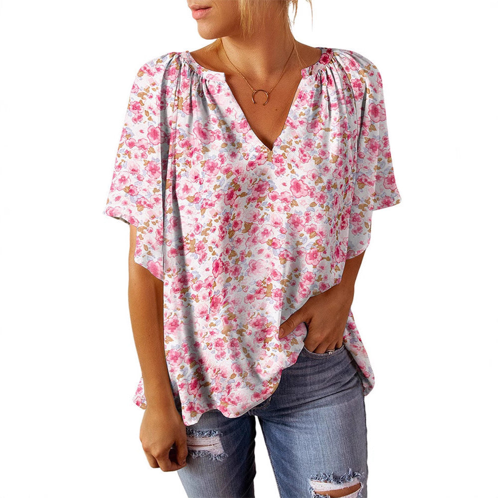 Dame Let Blomsterprint Bluse Stilla