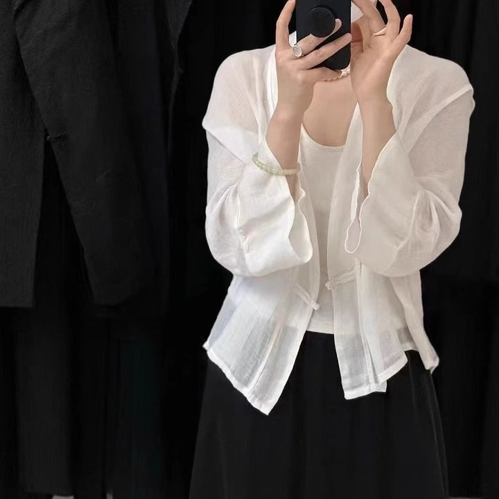 Femme Elegante Løs Pasform Let Kimono Jakke Stilla
