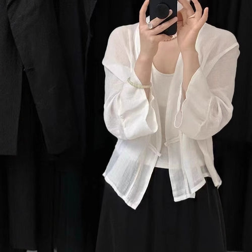 Femme Elegante Løs Pasform Let Kimono Jakke Stilla