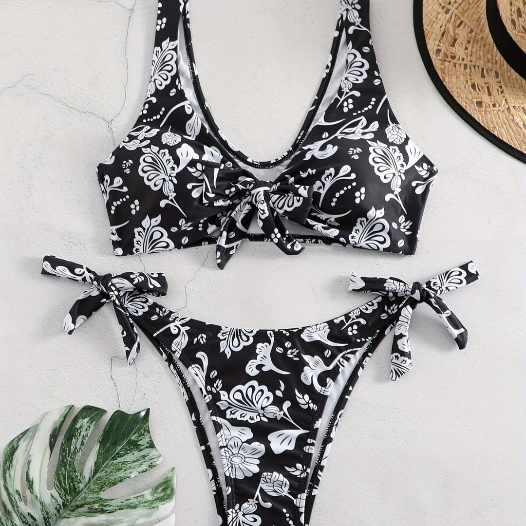Dame triangel-bikini med legesygt knude-detalje Skovae