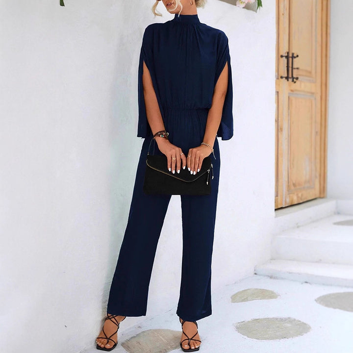 Dame elegant jumpsuit med vid ben og chiffonærmer Skovae