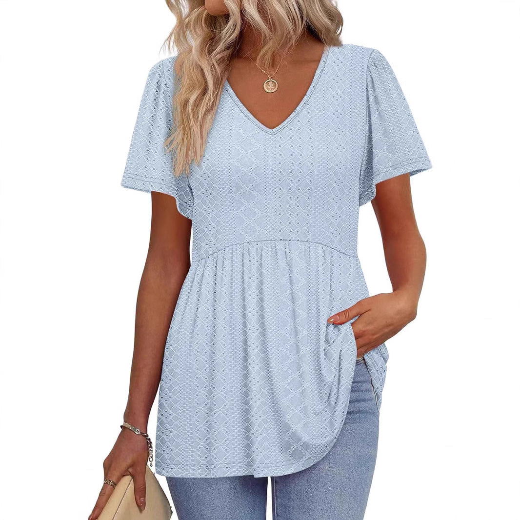 Dame struktureret Peplum Top Stilla