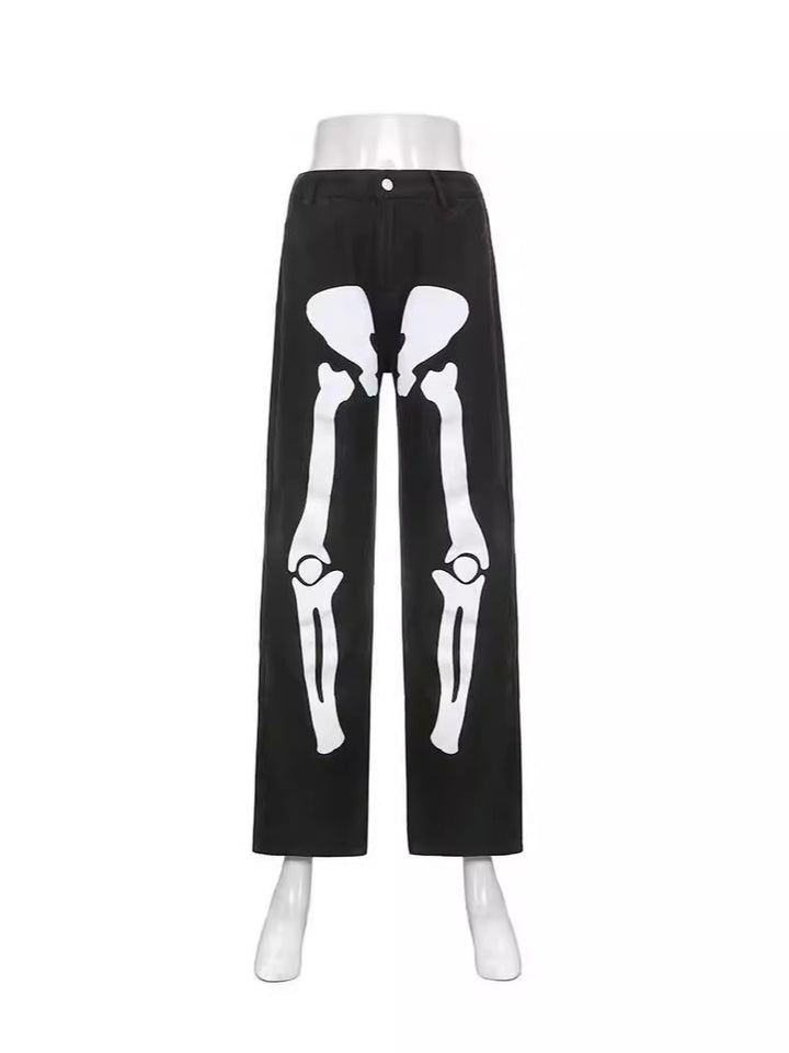 Herren Baggy-Jeans med skulpturelt skeletdesign Stilla