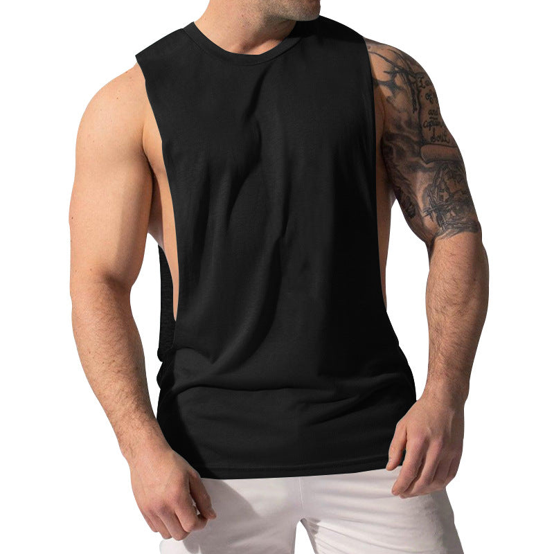 Herren nan Muskelshirt med ekstra dybe armåbninger og åndbart bomuldsblanding Skovae