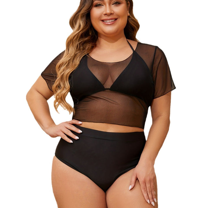 Dame bikini top med transparent overlay og figursyret underskud Skovae