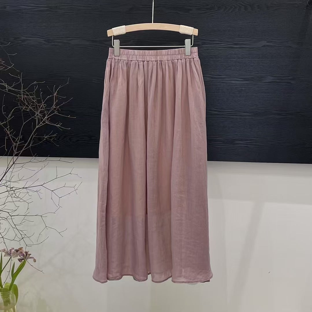 Femme Flydende A-linje Maxi Nederdel med elastisk talje Stilla