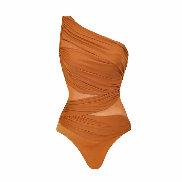 Dame badeoutfit med asymmetrisk design Skovae