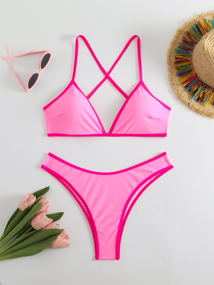 Dame Triangel-Bikini med X-strop-design Skovae