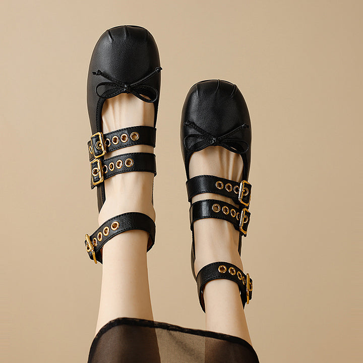 Dame elegante Ballerinas med spænde og øsede detail Stilla