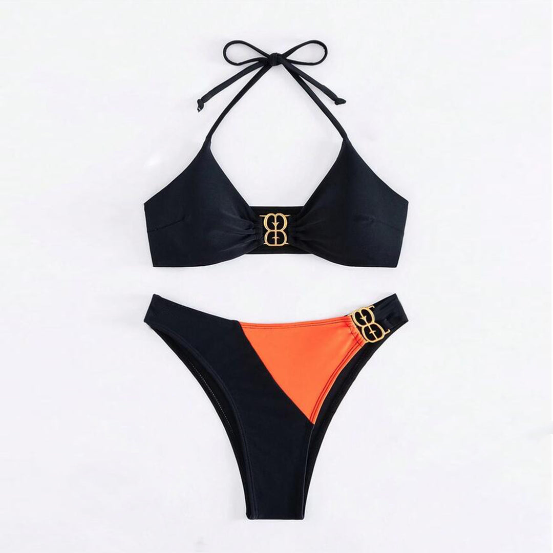 Dame bikini-sæt med raffinerede accent-detaljer og høj benudskæring Stilla