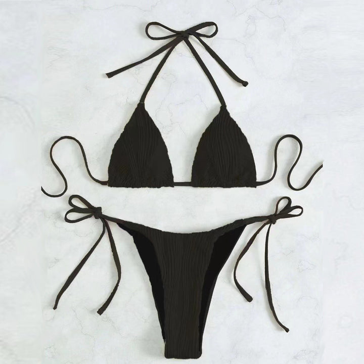 Dame Triangel-Bikini-Sæt med elegant flæse detalje Skovae