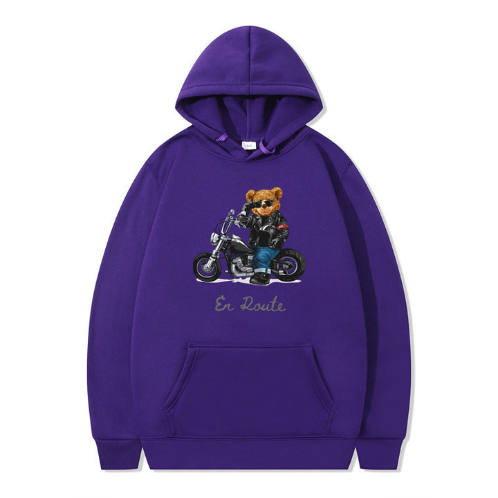 Dame hoodie med unikt bjørne design og afslappet pasform Skovae