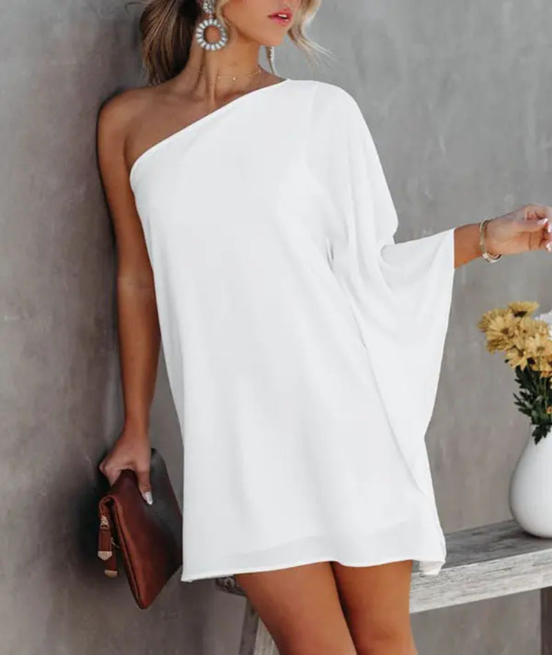 Dame asymmetrisk Off-Shoulder kjole med afslappet snit Stilla