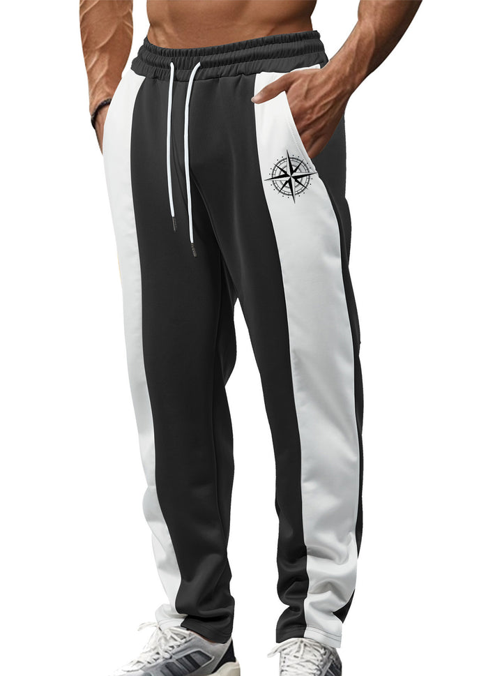 Herrer nan sporty Trackpants med sidelæns kontrastbånd elastisk bund snor og hjorte broderi Skovae