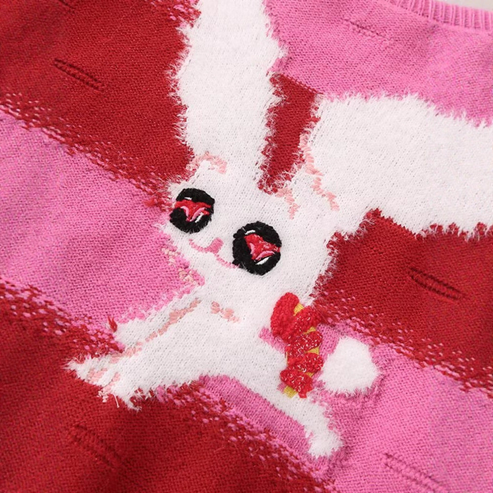 Kvinders sweater med unikt dyremotiv og trendy farvegradient Stilla
