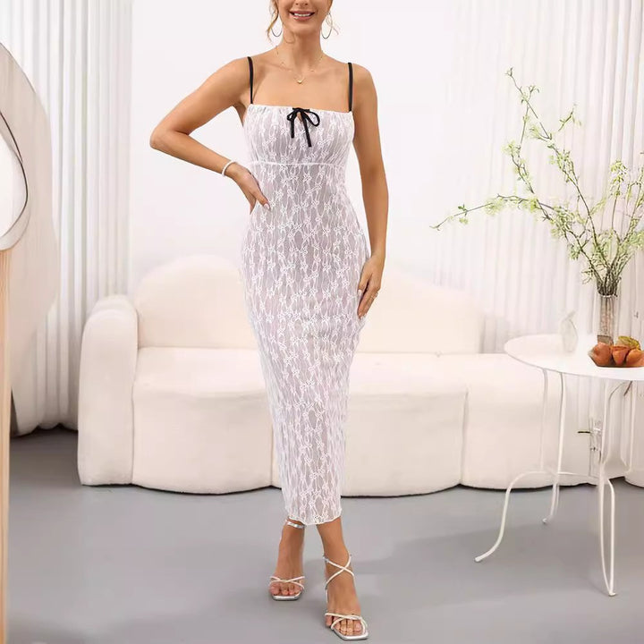 Femme Elegante Spidse Maxi Kjole Stilla
