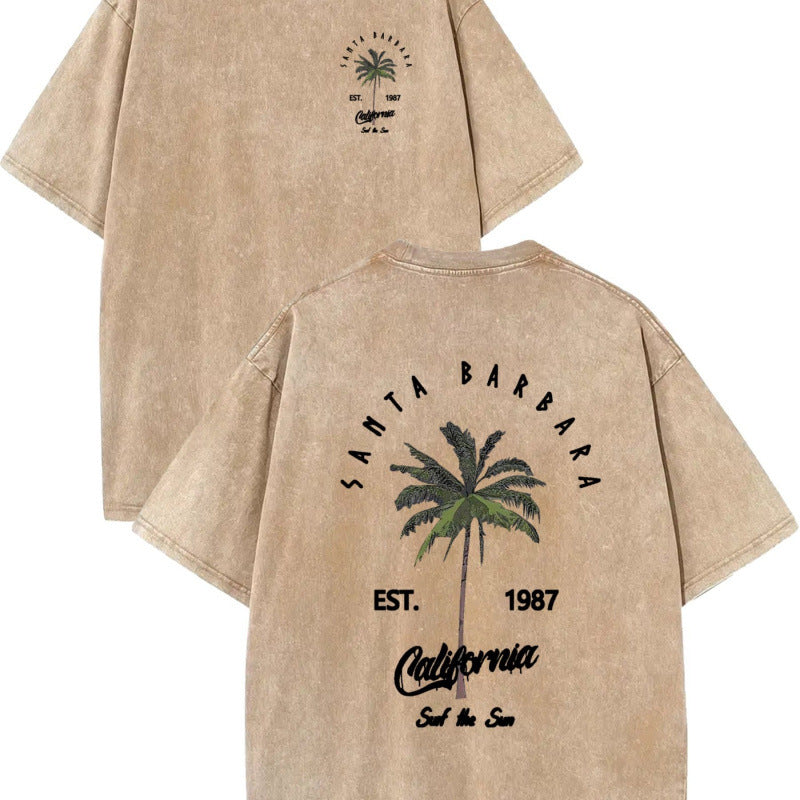Dame Vintage T-shirt med Santa Barbara grafik og afslappet pasform Stilla