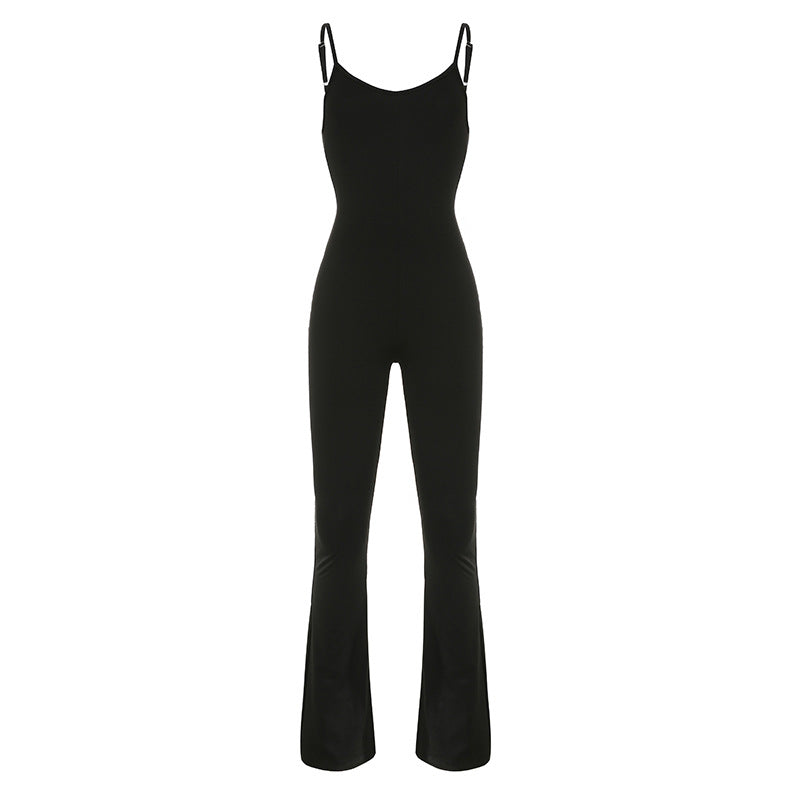 Dame Flared Jumpsuit med justerbare stropper og figursyet snit Skovae