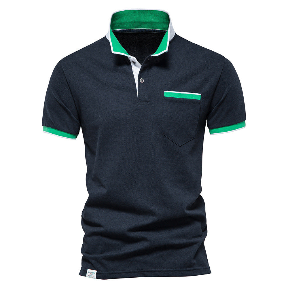 Herrer Poloshirt med moderne krave og praktisk lommeformat Stilla