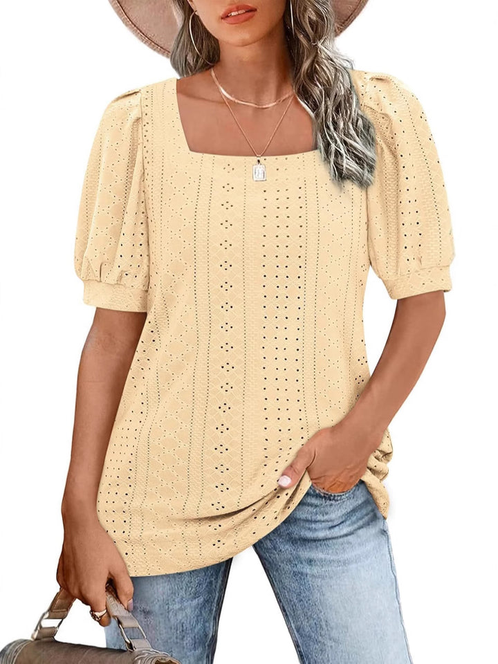 Dame Elegant Puffærmer Bluse Stilla